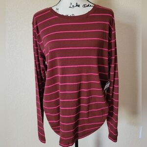 Eddie Bauer Favorite Long-Sleeve Crew T-Shirt - Stripe T2XL